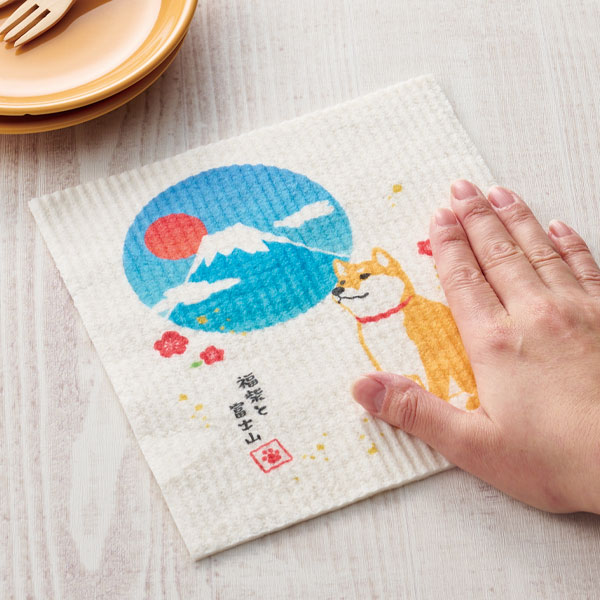 福柴と富士山 超吸水！エコふきん