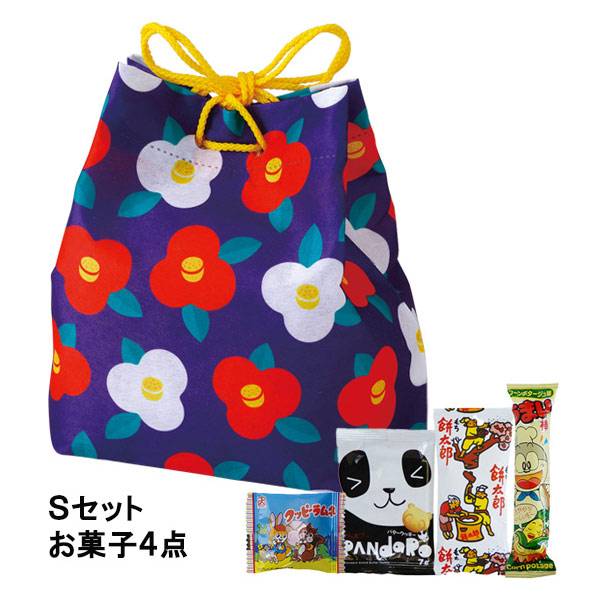 信玄袋　椿柄FP　Sセット（駄菓子4点セット）