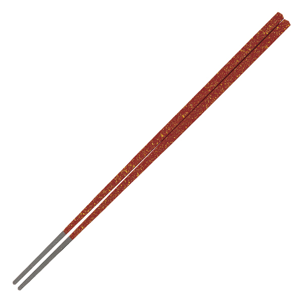 細身錐頭箸 25cm 朱金平目