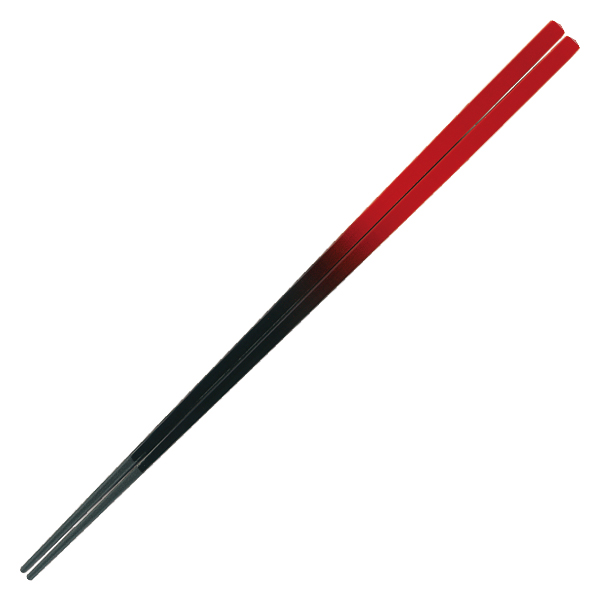 細身錐頭箸 25cm 朱黒ぼかし