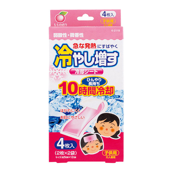 冷やし増す冷却シート4枚入（ももの香り）