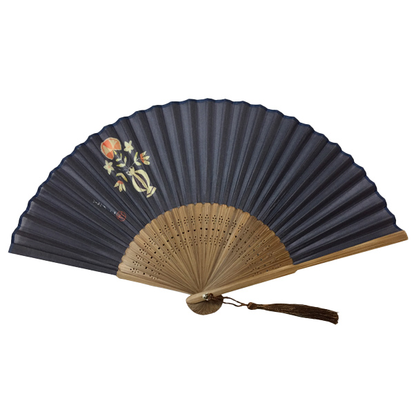 夢二 シルク御扇子 なでしこ