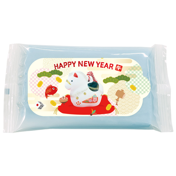 干支（午）カラーウェットティッシュ8P（水色）