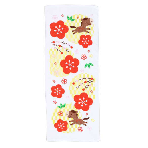 干支タオル 矢柄うま