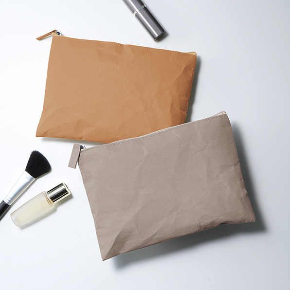 sdgsノベルティのイークラフト ウォッシャブルペーパーフラットポーチ