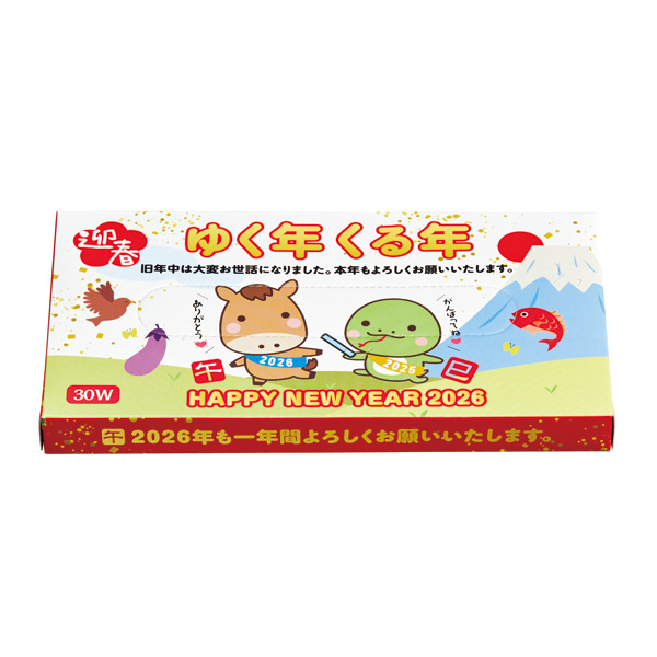 ゆく年くる年BOXティッシュ30Ｗ 午