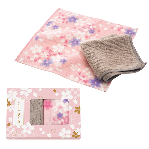 和のこころ さくらハンカチとクロスセット