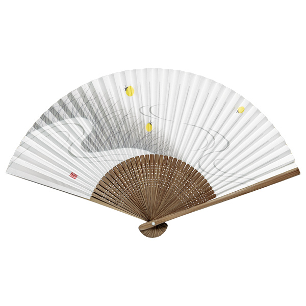 紳士用紙扇子 唐木中彫 蛍（香り付）｜124568｜商品詳細｜ノベルティ