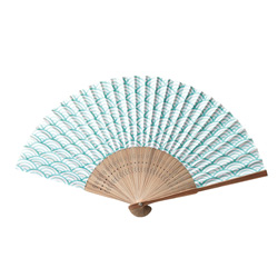日本の伝統柄扇子 青海波（すす竹）
