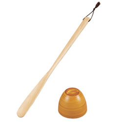 白木 靴べら　60cm　台付
