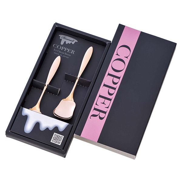 取扱終了｜ボンメルト 銅製アイスクリームスプーンセット（ピンク