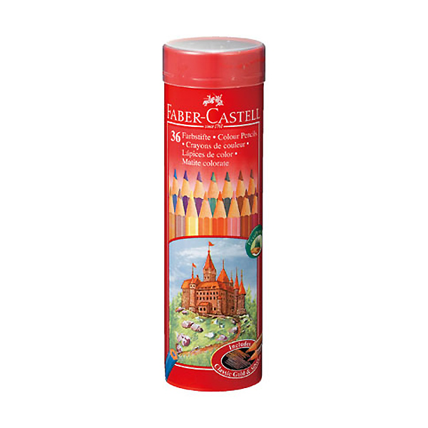FABER-CASTELL 色鉛筆 丸缶 36色セット