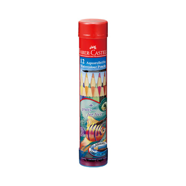 FABER-CASTELL 水彩色鉛筆 丸缶 12色セット