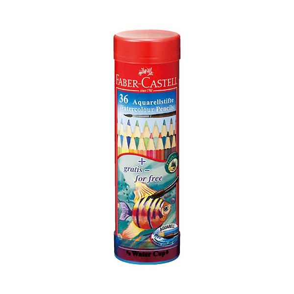 FABER-CASTELL 水彩色鉛筆 丸缶 36色セット