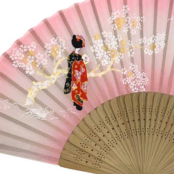 取扱終了｜唐木中彫 舞妓（ピンク）扇子｜98450｜商品詳細｜ノベルティ