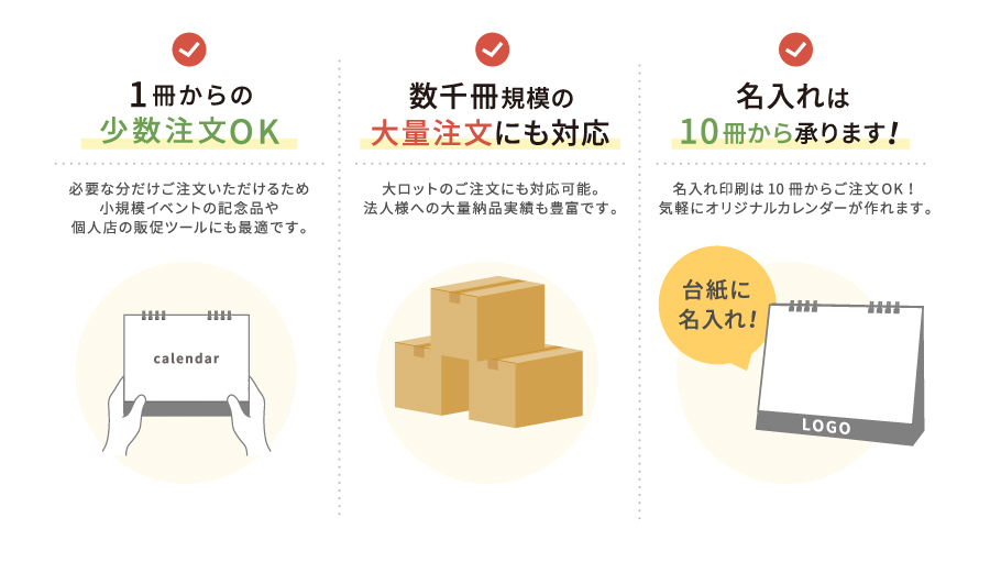 小ロット・大口注文もおまかせ
